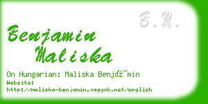 benjamin maliska business card